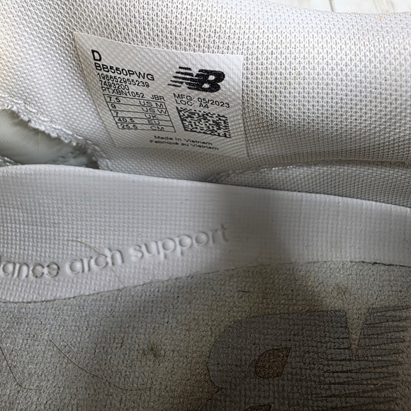 New Balance 550 White Gray Sneakers Shoes BB550PWG Women's Size 7.5 - Picture 8 of 8